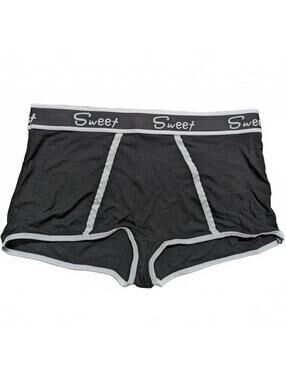 New Sweet Lingerie Shorty Boyshorts Womens Plus Size XL Black White Sleep Lounge